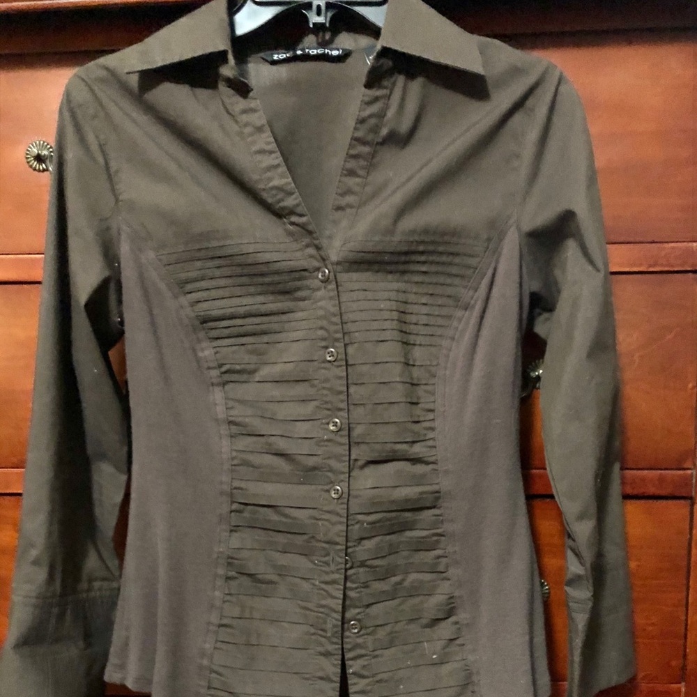 Euc! Small Button Down Fitted Top - image 1